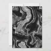 Elegant Black & Silver Glitter Agate Graduation 招待状 (裏面)