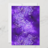 Elegant Black Silver Purple Glitter Wedding 招待状 (裏面)