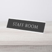 Elegant Black Staff Room Name Plate デスクネームプレート (正面)