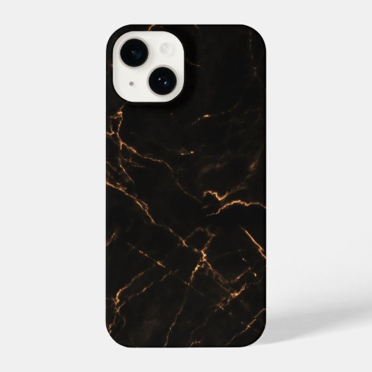 Elegant Black Stone Marble Pattern iPhoneケース (裏面)