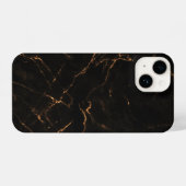 Elegant Black Stone Marble Pattern iPhoneケース (裏面横)