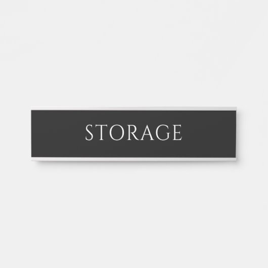 Elegant Black Storage Room Name Plate サインプレート (正面)
