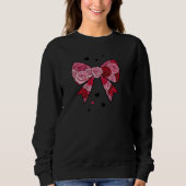 Elegant Black Sweatshirt with Red Bow Print スウェットシャツ (正面)