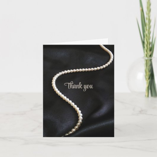 Elegant Black Thank You Card サンキューカード (正面)