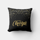 Elegant Black Throw Pillow クッション (正面)