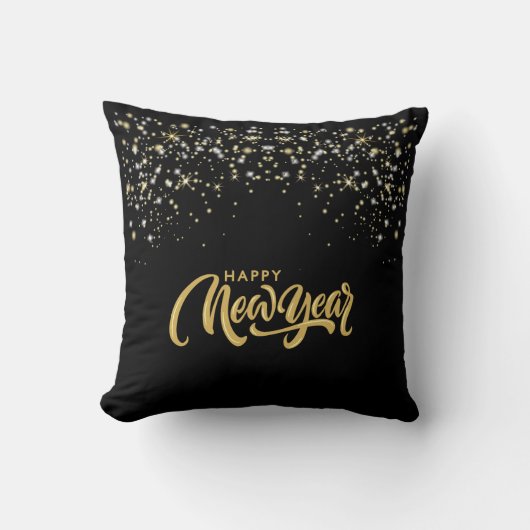 Elegant Black Throw Pillow クッション (正面)