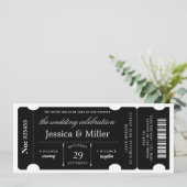 Elegant Black Ticket Wedding Invitation 招待状 (スタンド正面)