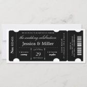 Elegant Black Ticket Wedding Invitation 招待状 (正面)