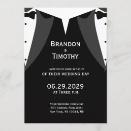 Elegant Black Tie Gay Wedding Invitation メニュー