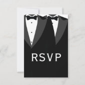 Elegant Black Tie Gay Wedding RSVP Card (裏面)