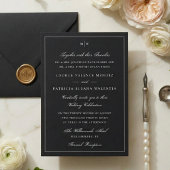 Elegant Black Tie Monogram Wedding 招待状