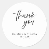 Elegant Black Tie Wedding Favor & Envelope Seal ラウンドシール (正面)