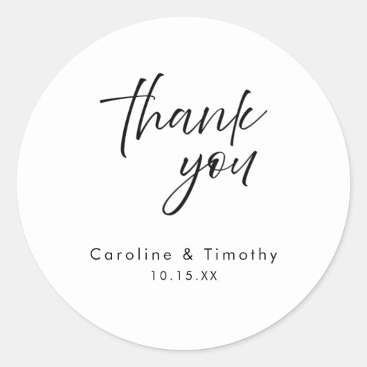 Elegant Black Tie Wedding Favor & Envelope Seal ラウンドシール (正面)