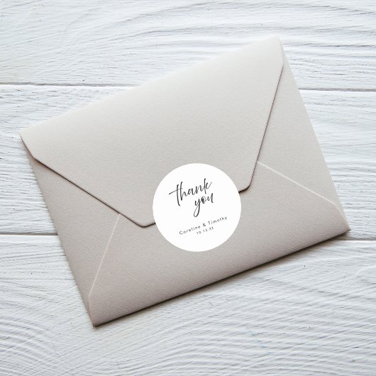 Elegant Black Tie Wedding Favor & Envelope Seal ラウンドシール