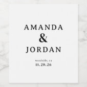 Elegant Black Typographic ワインラベル (シングルラベル)