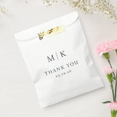 Elegant Black Typographic Gratitude フェイバーバッグ (封をした状態)