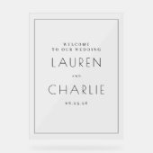 Elegant Black Typographic Wedding Invitations アクリルサイン (正面)