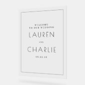 Elegant Black Typographic Wedding Invitations アクリルサイン (傾斜)