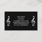Elegant Black Violin Violinist Business Card 名刺 (裏面)