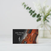 Elegant Black Violin Violinist Business Card 名刺 (スタンド正面)