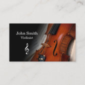 Elegant Black Violin Violinist Business Card 名刺 (正面)