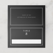 Elegant Black Wedding プレイスカード (外部開封)