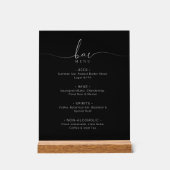 Elegant Black Wedding Bar Menu Acrylic Sign アクリルサイン (正面)