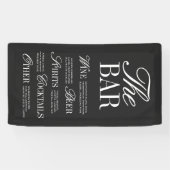 Elegant Black Wedding Bar Menu Reception Decor 横断幕 (横)