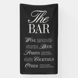 Elegant Black Wedding Bar Menu Reception Decor 横断幕
