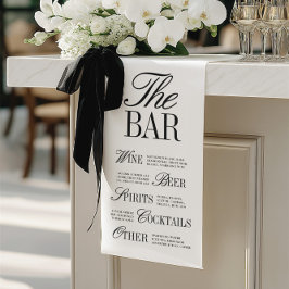 Elegant Black Wedding Bar Menu Reception Decor 横断幕