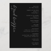 Elegant Black Wedding Ceremony Program プログラム (裏面)