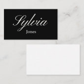 Elegant black wedding place cards for dinner table プレイスカード (正面/裏面)
