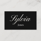 Elegant black wedding place cards for dinner table プレイスカード (正面)