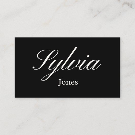 Elegant black wedding place cards for dinner table プレイスカード (正面)