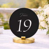 Elegant Black Wedding Table Numbers 1–19 サンキューカード