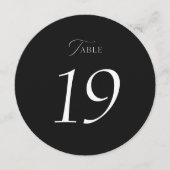 Elegant Black Wedding Table Numbers 1–19 サンキューカード (正面)