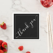 Elegant Black Wedding | Thank You Reception スタンダードカクテルナプキン (インサイチュ)