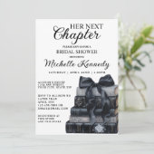 Elegant Black & White A New Chapter Bridal Shower  招待状 (スタンド正面)