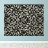 Elegant Black & White Abstract Geometric Pattern キャンバスプリント (インサイチュ (ウッドフロア))