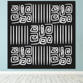 Elegant black &white abstract pattern  キャンバスプリント (インサイチュ (ウッドフロア))
