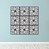 Elegant Black &White Abstract Pattern キャンバスプリント (インサイチュ (ウッドフロア))