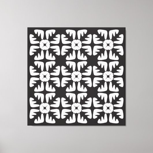 Elegant Black &White  Abstract Pattern キャンバスプリント (正面)