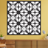 Elegant Black &White  Abstract Pattern キャンバスプリント (インサイチュ (リビング))