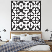 Elegant Black &White  Abstract Pattern キャンバスプリント (インサイチュ (寝室))