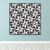 Elegant Black &White Abstract Pattern キャンバスプリント (インサイチュ (ウッドフロア))