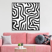 Elegant Black &White Abstract Pattern キャンバスプリント (インサイチュ (リビング))