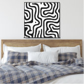 Elegant Black &White Abstract Pattern キャンバスプリント (インサイチュ (寝室))