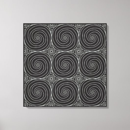 Elegant Black &White Abstract Pattern キャンバスプリント (正面)