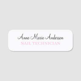Elegant Black White and Pink Professional Name 名札