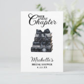 Elegant Black & White Book Themed Bridal Shower  サンキューカード (スタンド正面)